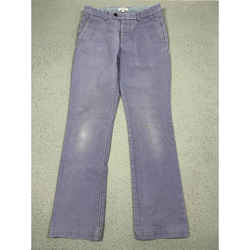 Gustin Pants Mens 32x32 Purple Chino Straight Leg Made In USA Canvas Washed
